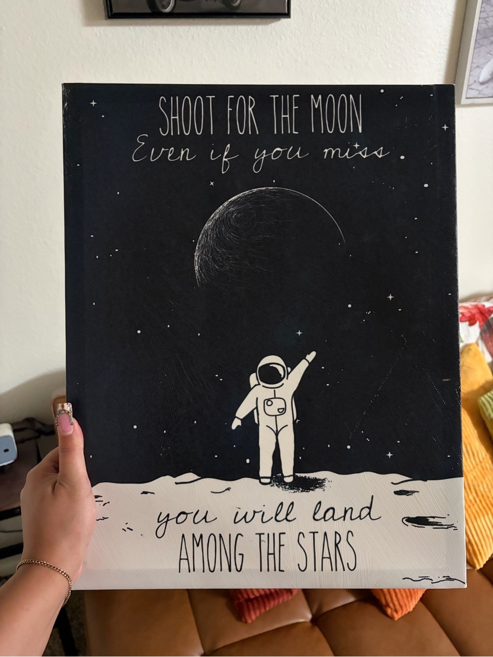 Shoot for the Moon Astronaut Wall Art - Black & White